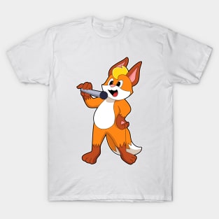 Fox as Singer with Microphone T-Shirt